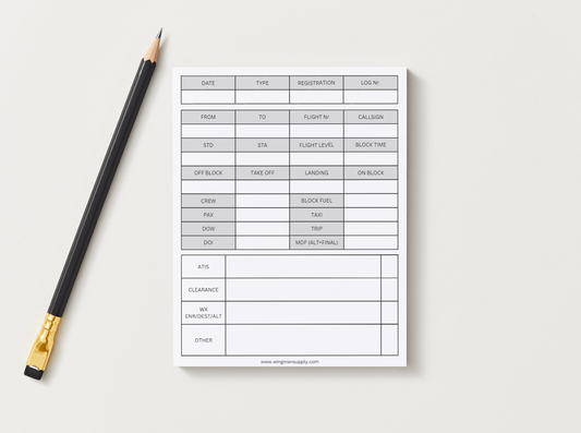Pilot Flight Details Notepad: Quick Reference for In-Flight Operations